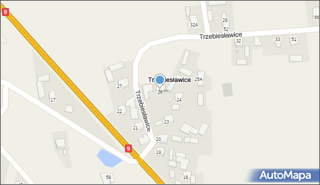 Trzebiesławice, Trzebiesławice, 26, mapa Trzebiesławice