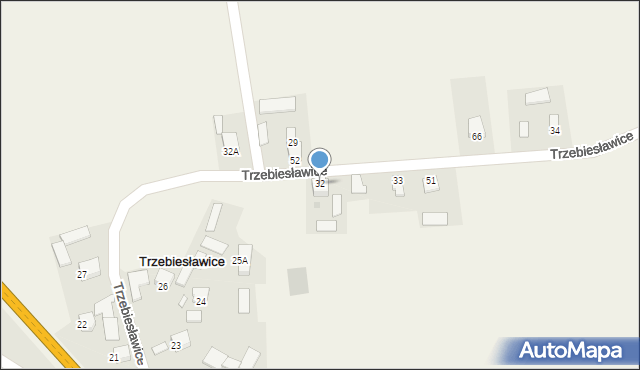 Trzebiesławice, Trzebiesławice, 32, mapa Trzebiesławice