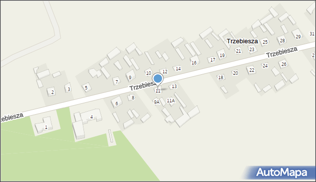 Trzebiesza, Trzebiesza, 11, mapa Trzebiesza