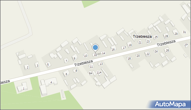 Trzebiesza, Trzebiesza, 12, mapa Trzebiesza