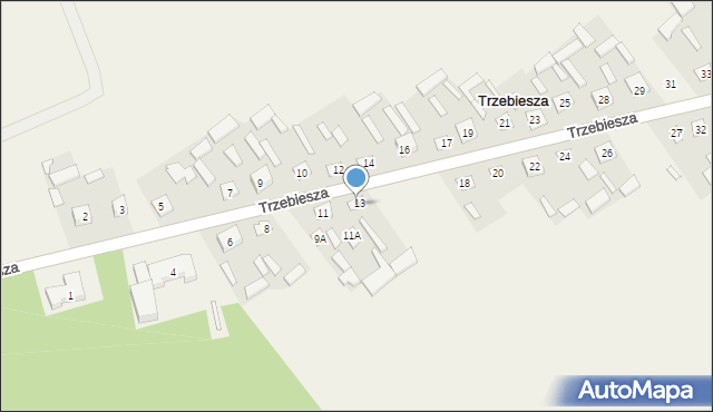 Trzebiesza, Trzebiesza, 15, mapa Trzebiesza