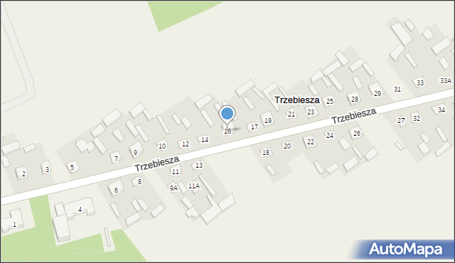 Trzebiesza, Trzebiesza, 16, mapa Trzebiesza