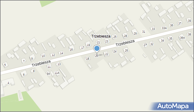 Trzebiesza, Trzebiesza, 20, mapa Trzebiesza