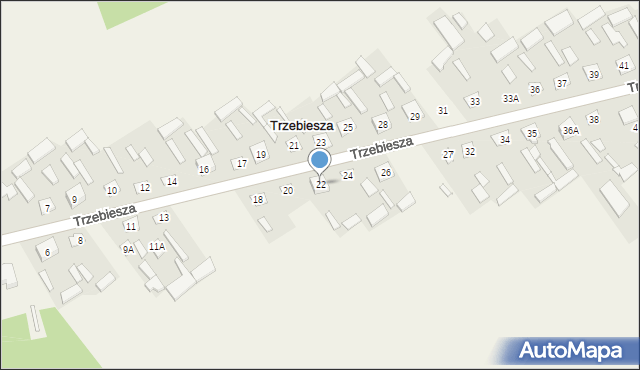 Trzebiesza, Trzebiesza, 22, mapa Trzebiesza