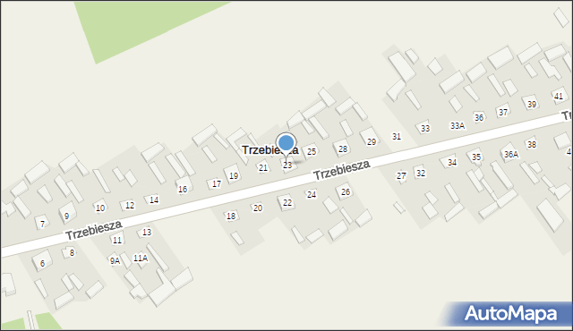 Trzebiesza, Trzebiesza, 23, mapa Trzebiesza