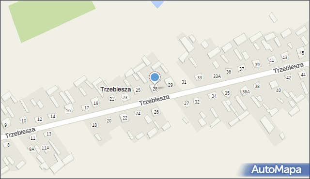 Trzebiesza, Trzebiesza, 28, mapa Trzebiesza