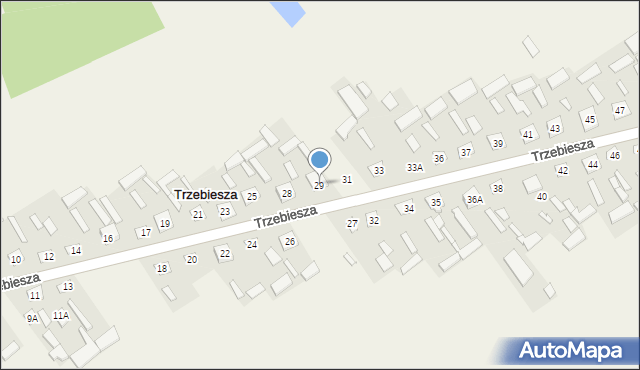 Trzebiesza, Trzebiesza, 29, mapa Trzebiesza