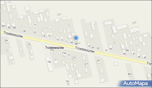 Trzebieszów, Trzebieszów, 68, mapa Trzebieszów