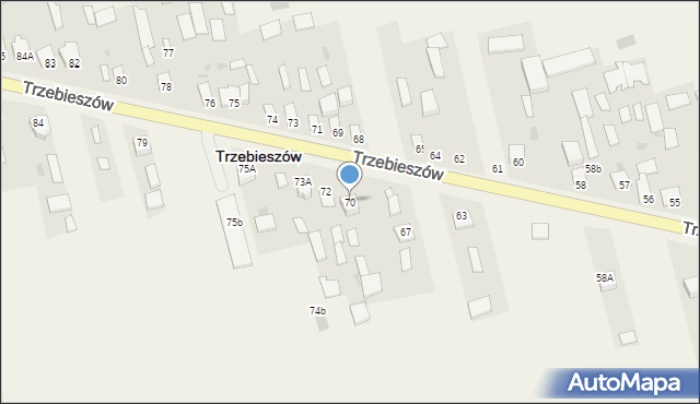 Trzebieszów, Trzebieszów, 70, mapa Trzebieszów