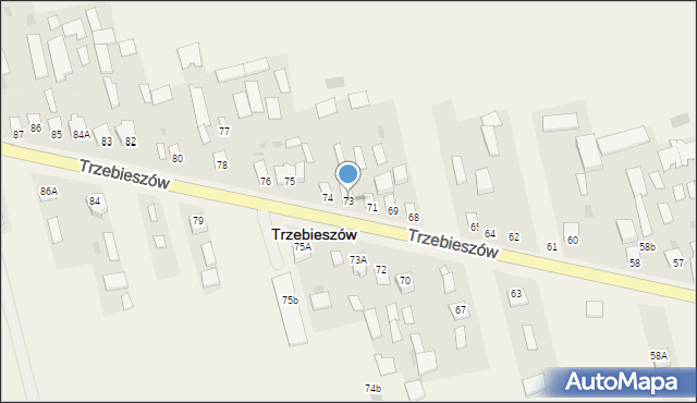 Trzebieszów, Trzebieszów, 73, mapa Trzebieszów