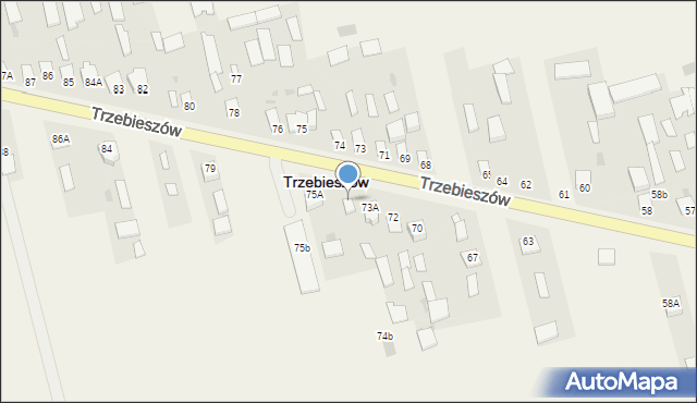 Trzebieszów, Trzebieszów, 74A, mapa Trzebieszów