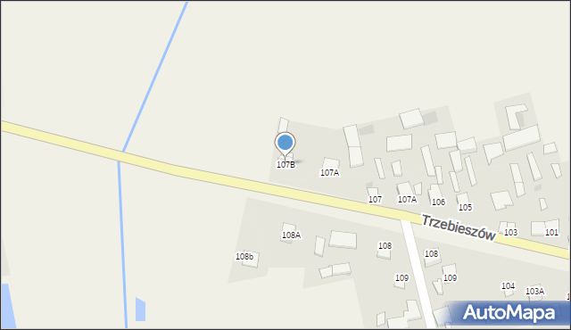 Trzebieszów Drugi, Trzebieszów Drugi, 107B, mapa Trzebieszów Drugi