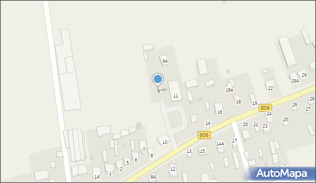 Trzebieszów Drugi, Trzebieszów Drugi, 9, mapa Trzebieszów Drugi