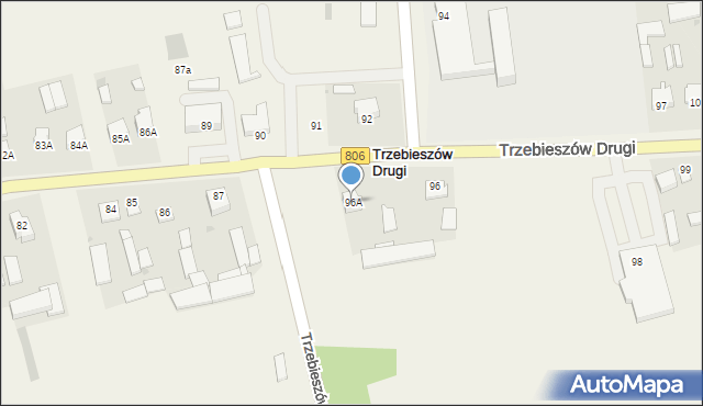 Trzebieszów Drugi, Trzebieszów Drugi, 96A, mapa Trzebieszów Drugi