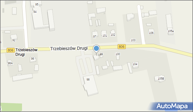 Trzebieszów Drugi, Trzebieszów Drugi, 99A, mapa Trzebieszów Drugi