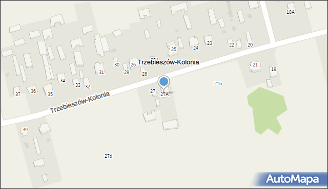 Trzebieszów-Kolonia, Trzebieszów-Kolonia, 27A, mapa Trzebieszów-Kolonia