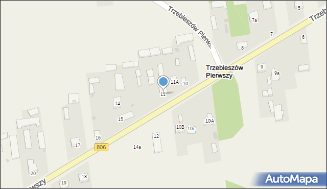 Trzebieszów Pierwszy, Trzebieszów Pierwszy, 11, mapa Trzebieszów Pierwszy