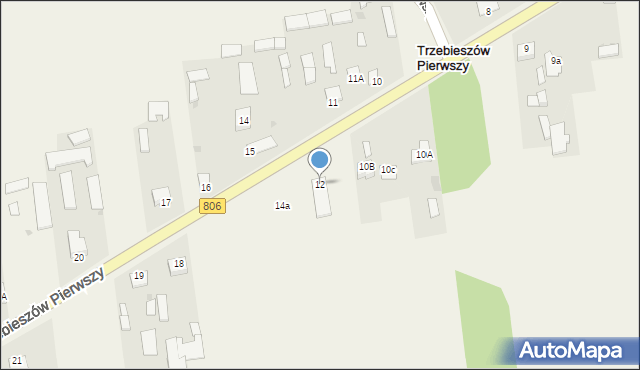 Trzebieszów Pierwszy, Trzebieszów Pierwszy, 12, mapa Trzebieszów Pierwszy