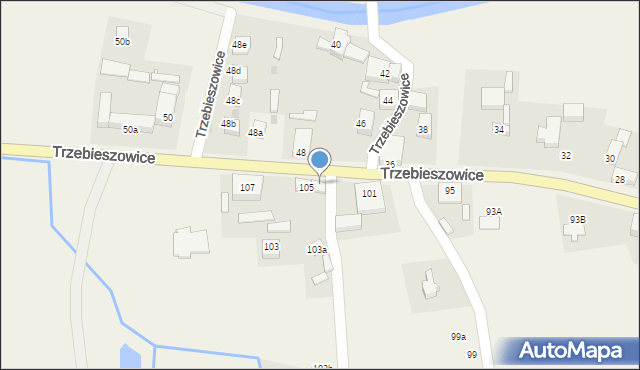 Trzebieszowice, Trzebieszowice, 105a, mapa Trzebieszowice