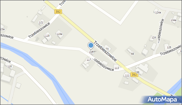 Trzebieszowice, Trzebieszowice, 115, mapa Trzebieszowice