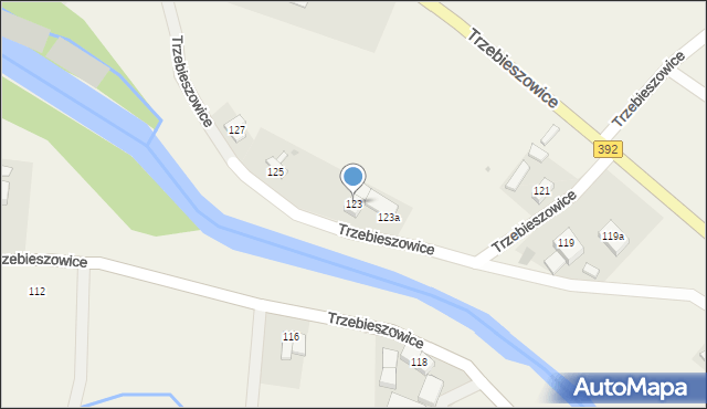 Trzebieszowice, Trzebieszowice, 123, mapa Trzebieszowice