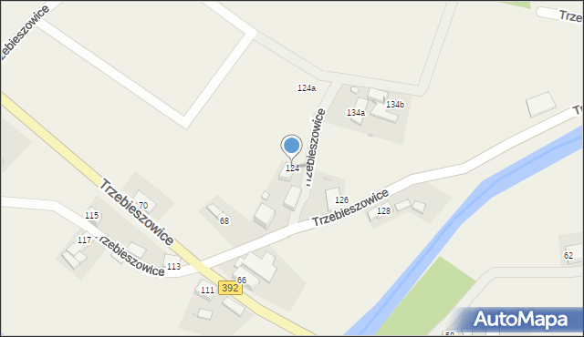 Trzebieszowice, Trzebieszowice, 124, mapa Trzebieszowice