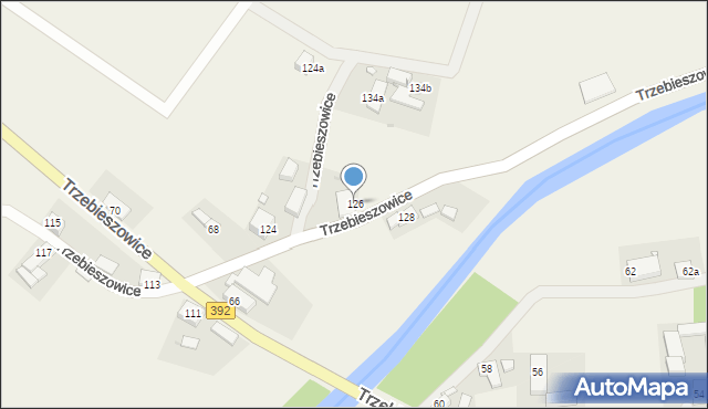 Trzebieszowice, Trzebieszowice, 126, mapa Trzebieszowice