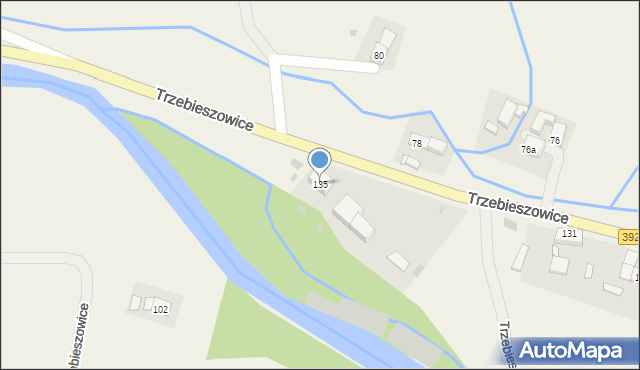 Trzebieszowice, Trzebieszowice, 135, mapa Trzebieszowice