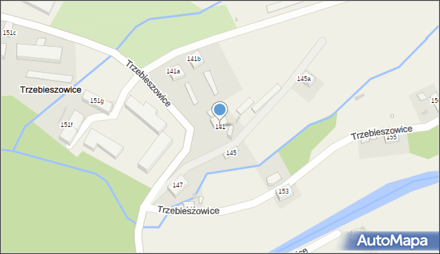 Trzebieszowice, Trzebieszowice, 141, mapa Trzebieszowice