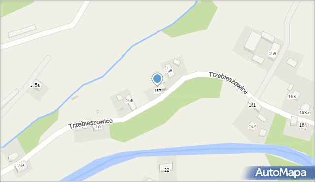 Trzebieszowice, Trzebieszowice, 157, mapa Trzebieszowice