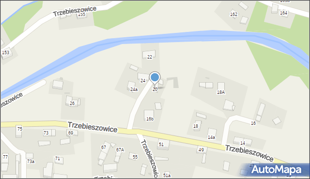 Trzebieszowice, Trzebieszowice, 20, mapa Trzebieszowice