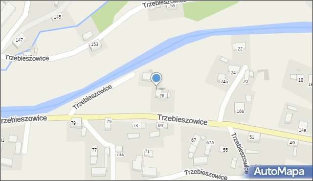 Trzebieszowice, Trzebieszowice, 26a, mapa Trzebieszowice