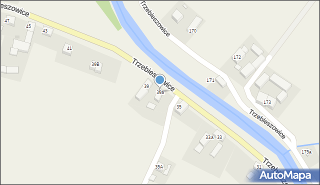 Trzebieszowice, Trzebieszowice, 39a, mapa Trzebieszowice