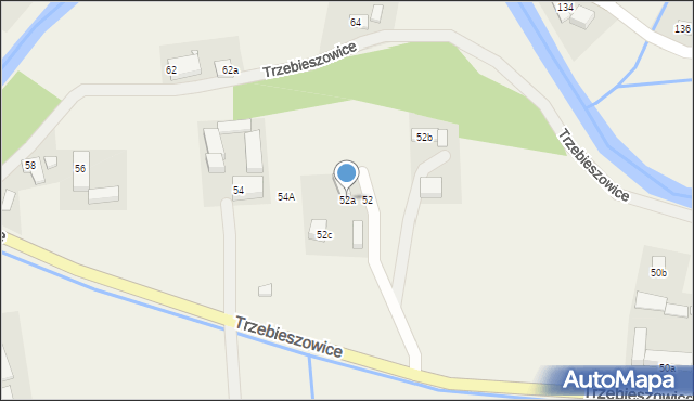 Trzebieszowice, Trzebieszowice, 52a, mapa Trzebieszowice