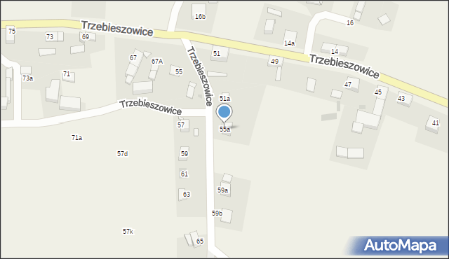 Trzebieszowice, Trzebieszowice, 55a, mapa Trzebieszowice