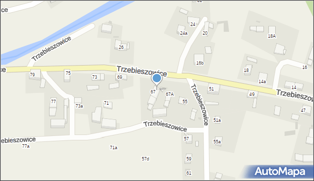 Trzebieszowice, Trzebieszowice, 67b, mapa Trzebieszowice