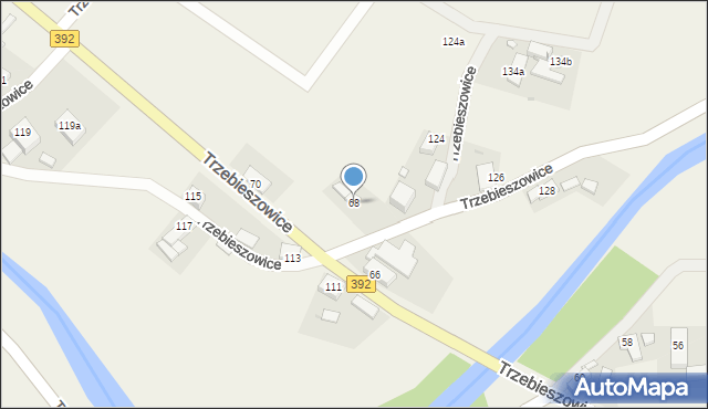 Trzebieszowice, Trzebieszowice, 68, mapa Trzebieszowice