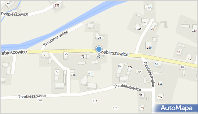 Trzebieszowice, Trzebieszowice, 69, mapa Trzebieszowice