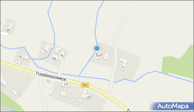 Trzebieszowice, Trzebieszowice, 74, mapa Trzebieszowice