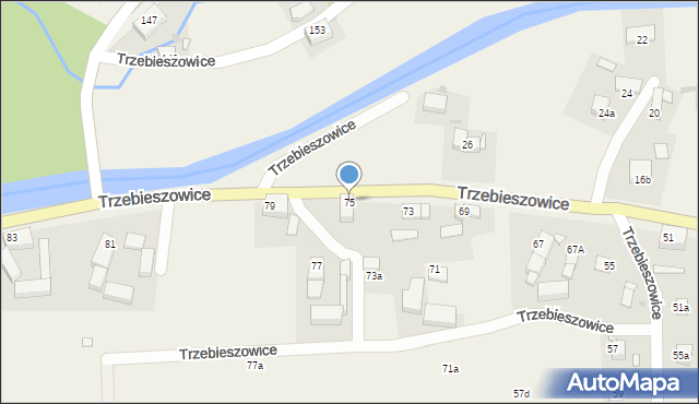 Trzebieszowice, Trzebieszowice, 75, mapa Trzebieszowice