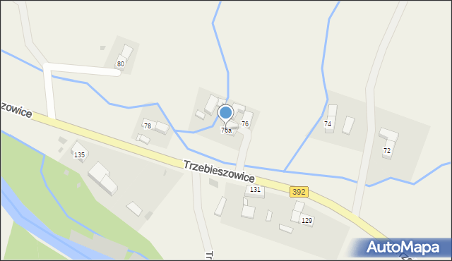 Trzebieszowice, Trzebieszowice, 76a, mapa Trzebieszowice