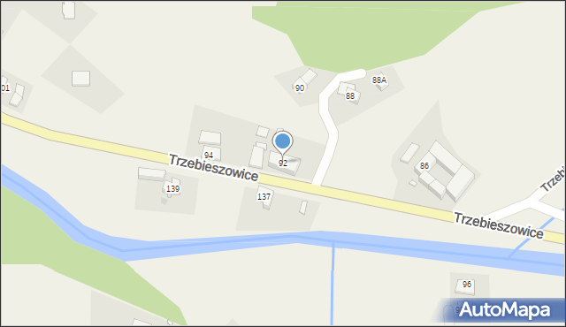 Trzebieszowice, Trzebieszowice, 92, mapa Trzebieszowice