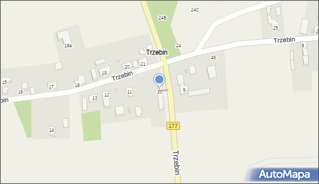 Trzebin, Trzebin, 10, mapa Trzebin