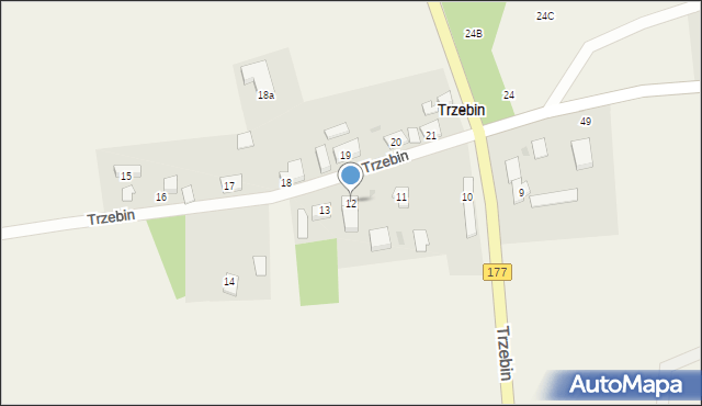 Trzebin, Trzebin, 12, mapa Trzebin