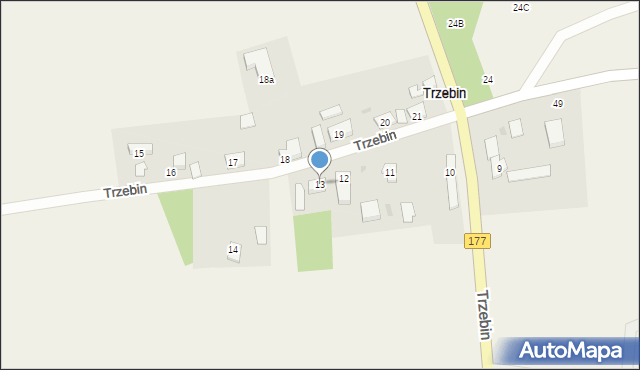 Trzebin, Trzebin, 13, mapa Trzebin