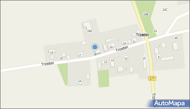 Trzebin, Trzebin, 18, mapa Trzebin