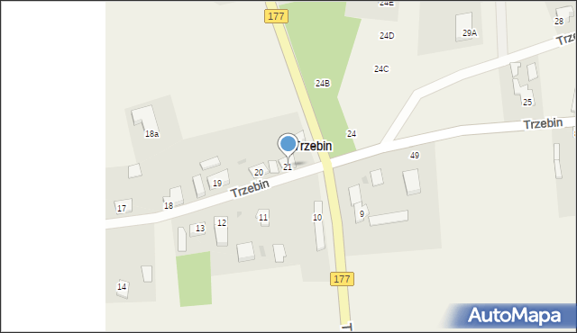 Trzebin, Trzebin, 21, mapa Trzebin