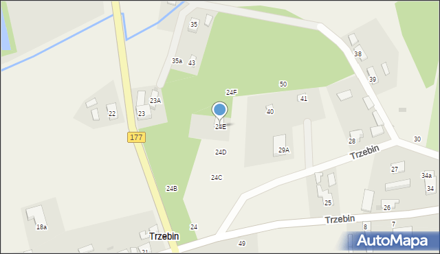 Trzebin, Trzebin, 24E, mapa Trzebin