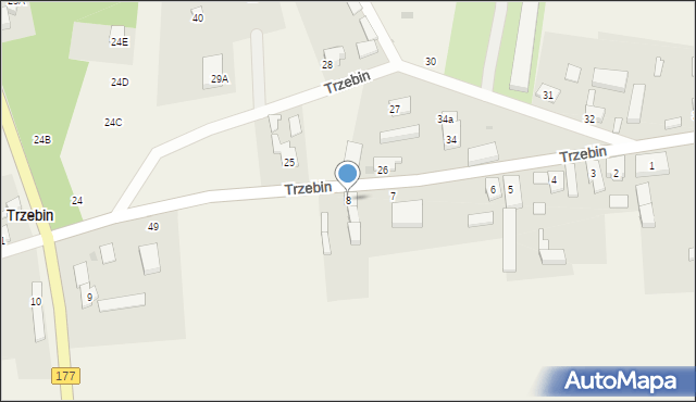 Trzebin, Trzebin, 8, mapa Trzebin