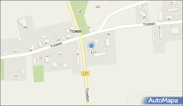 Trzebin, Trzebin, 9, mapa Trzebin